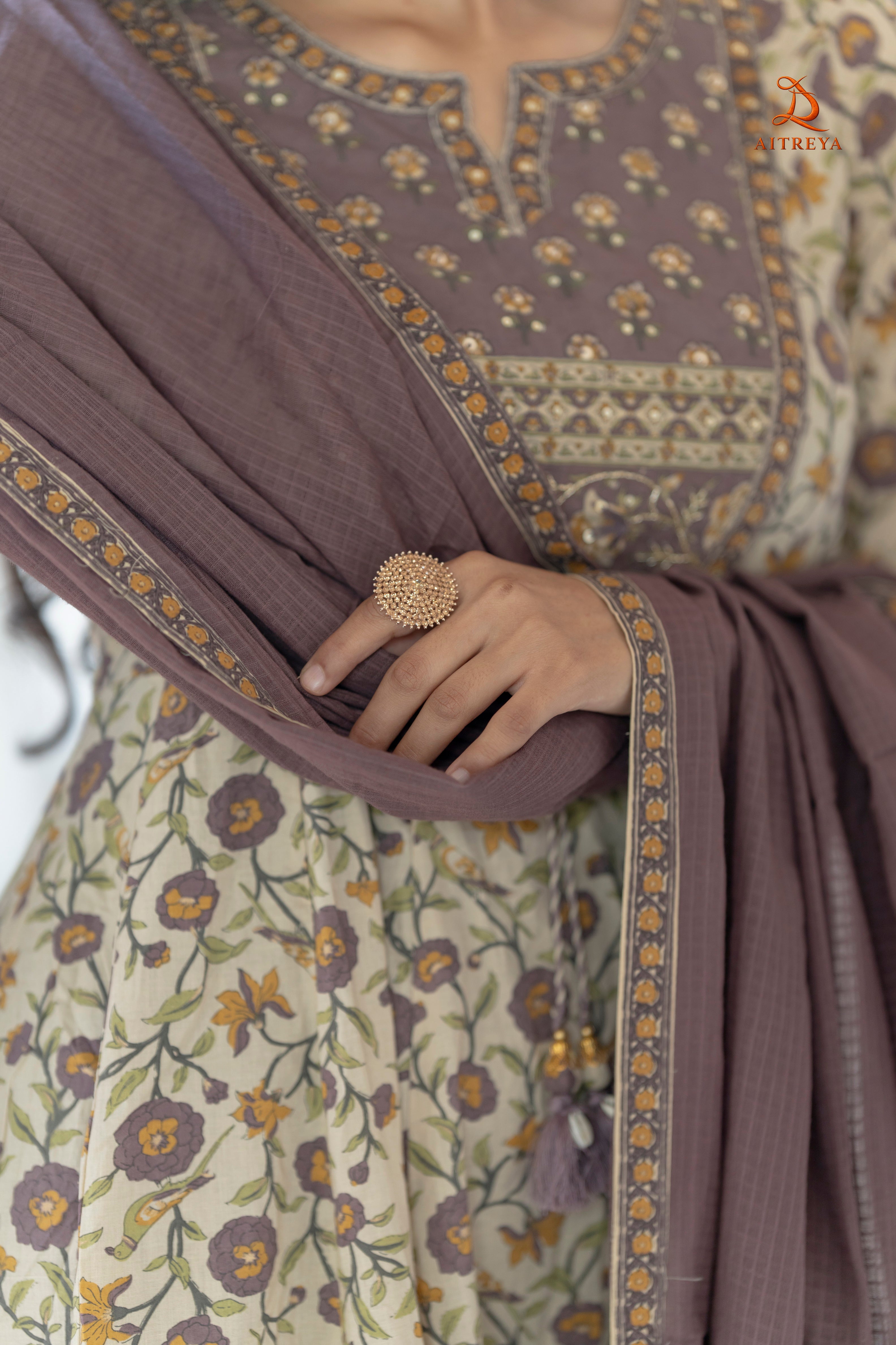 Phoolbaari Leher Cotton Anarkali Set