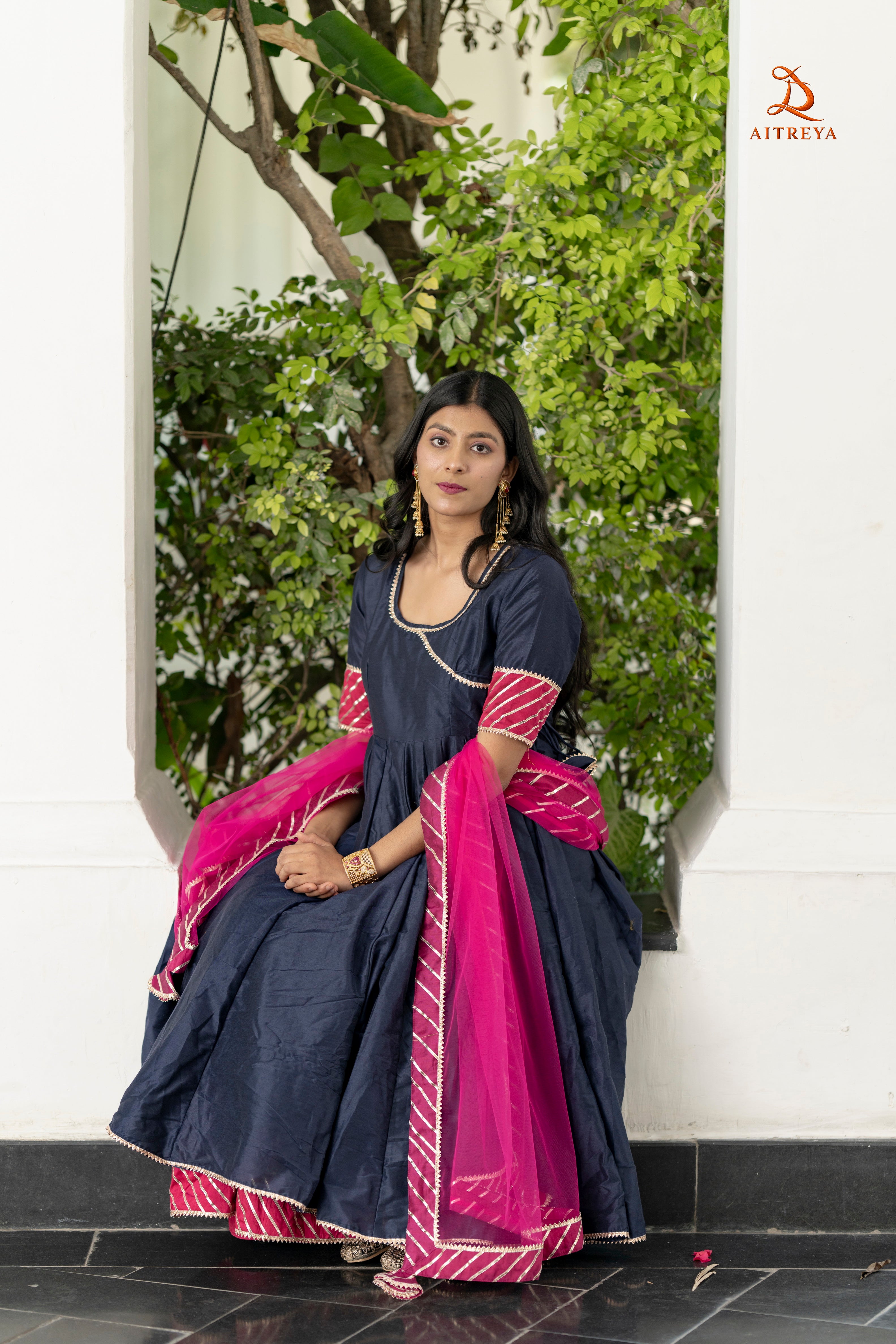 Surmayi Rang Mahal Anarkali Set