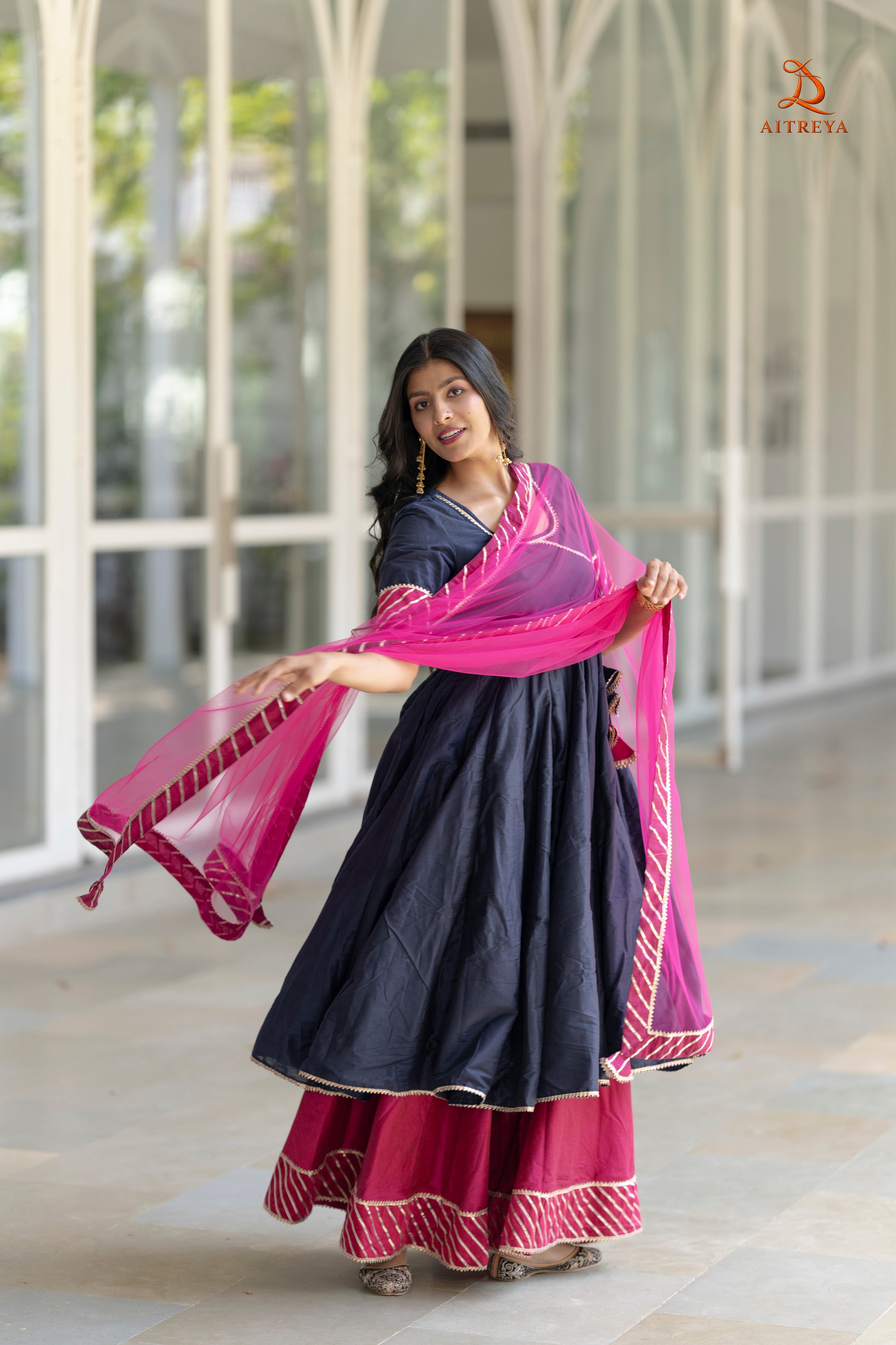 Surmayi Rang Mahal Anarkali Set