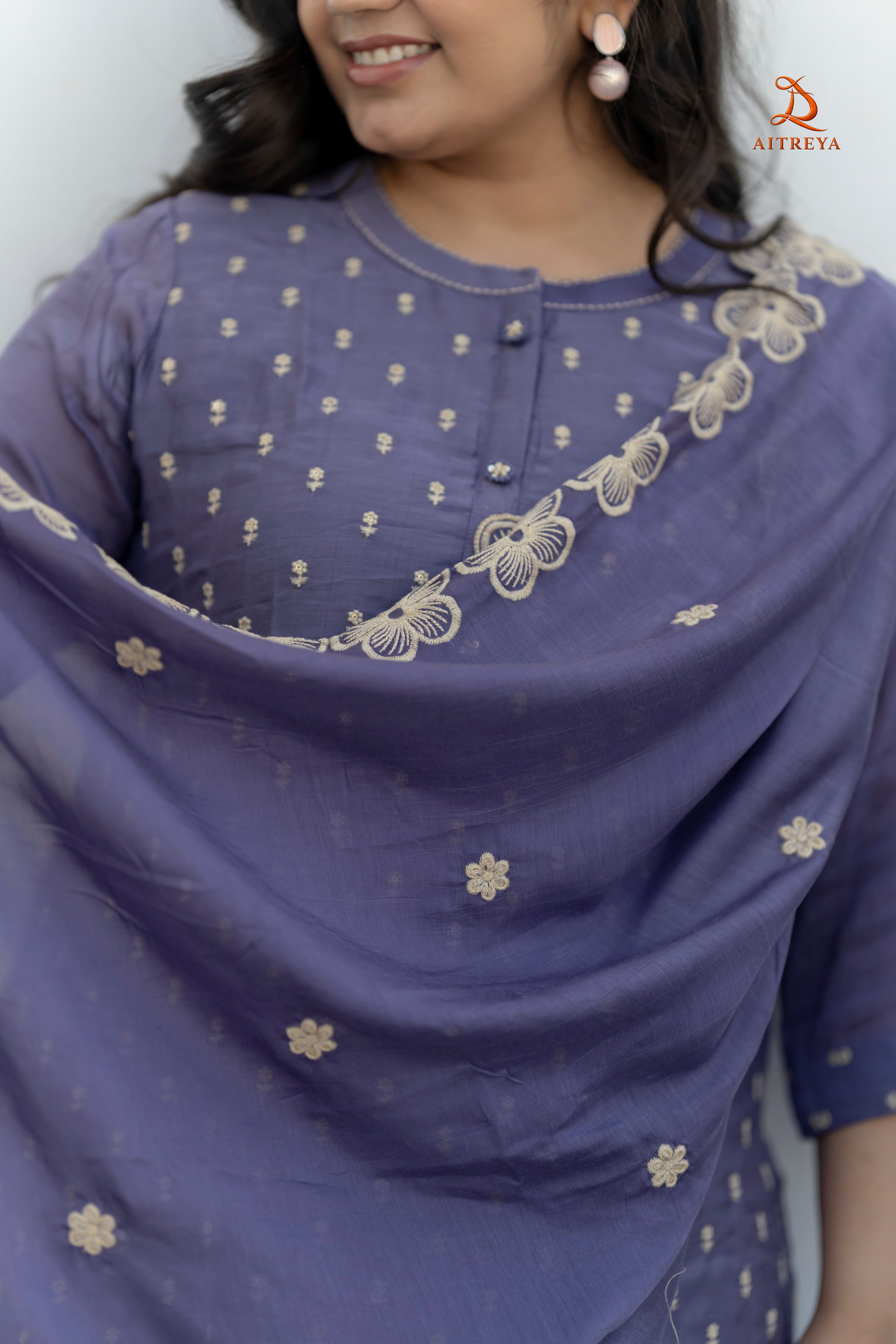 Neelambara Phool Silk Kurta Set