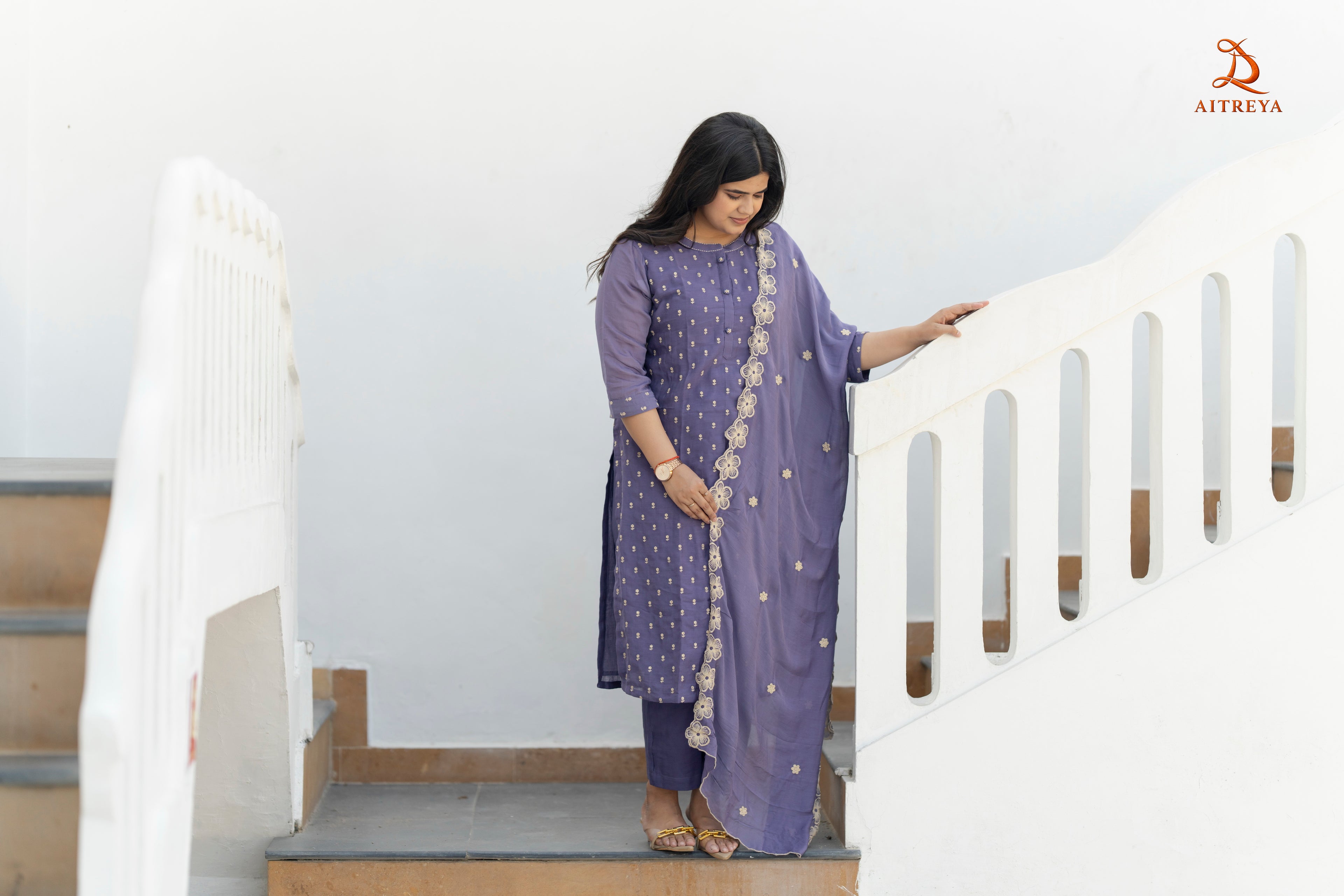 Neelambara Phool Silk Kurta Set