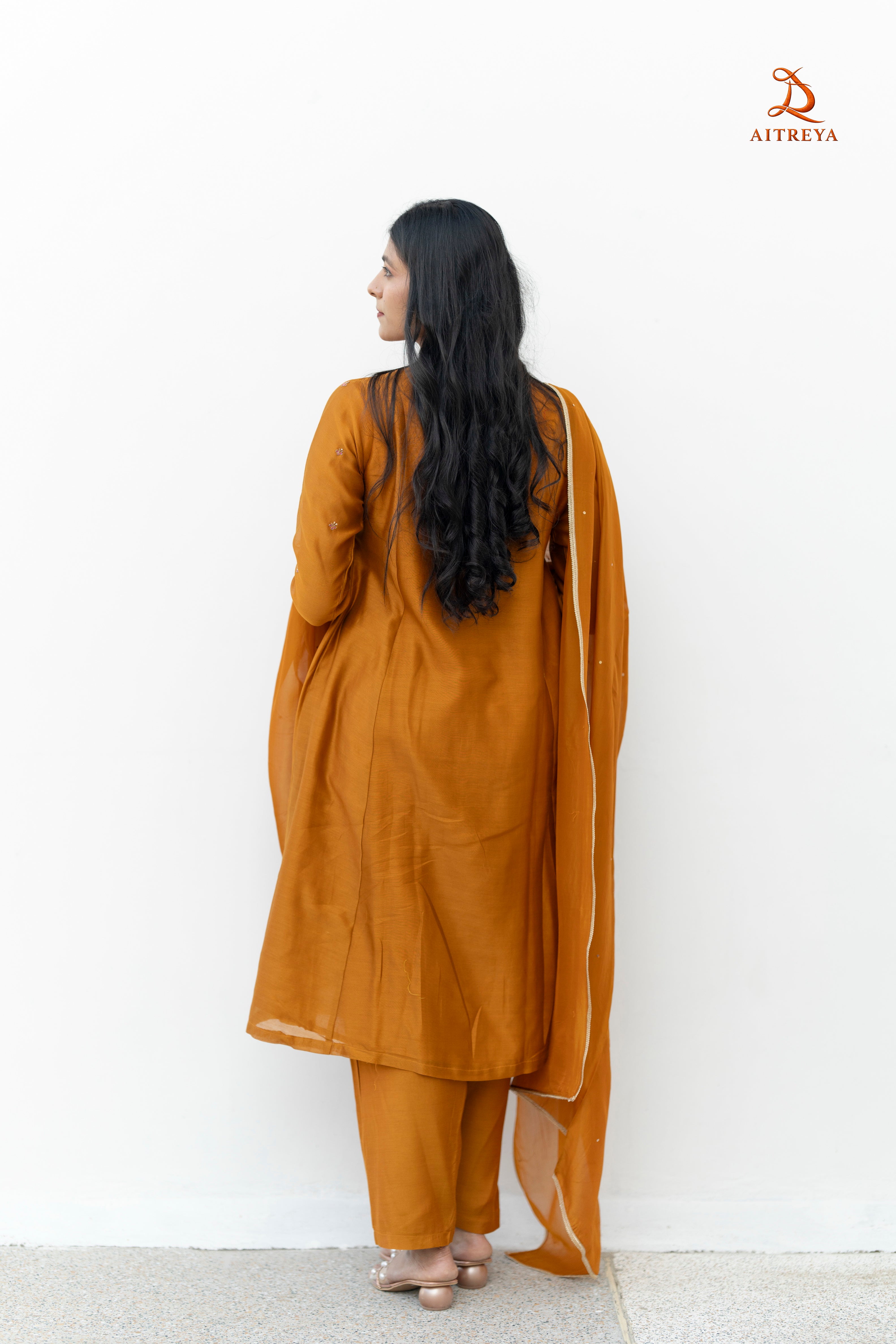 Kesariya Noor Silk Kurta Set