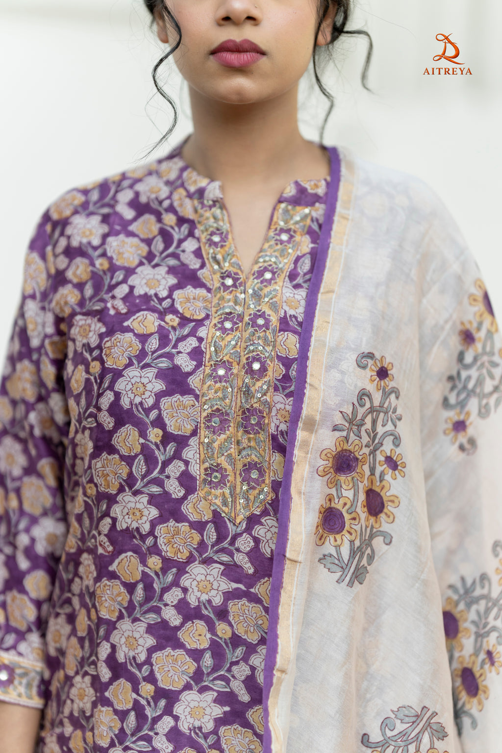 Rajkumari Violet Bloom Set
