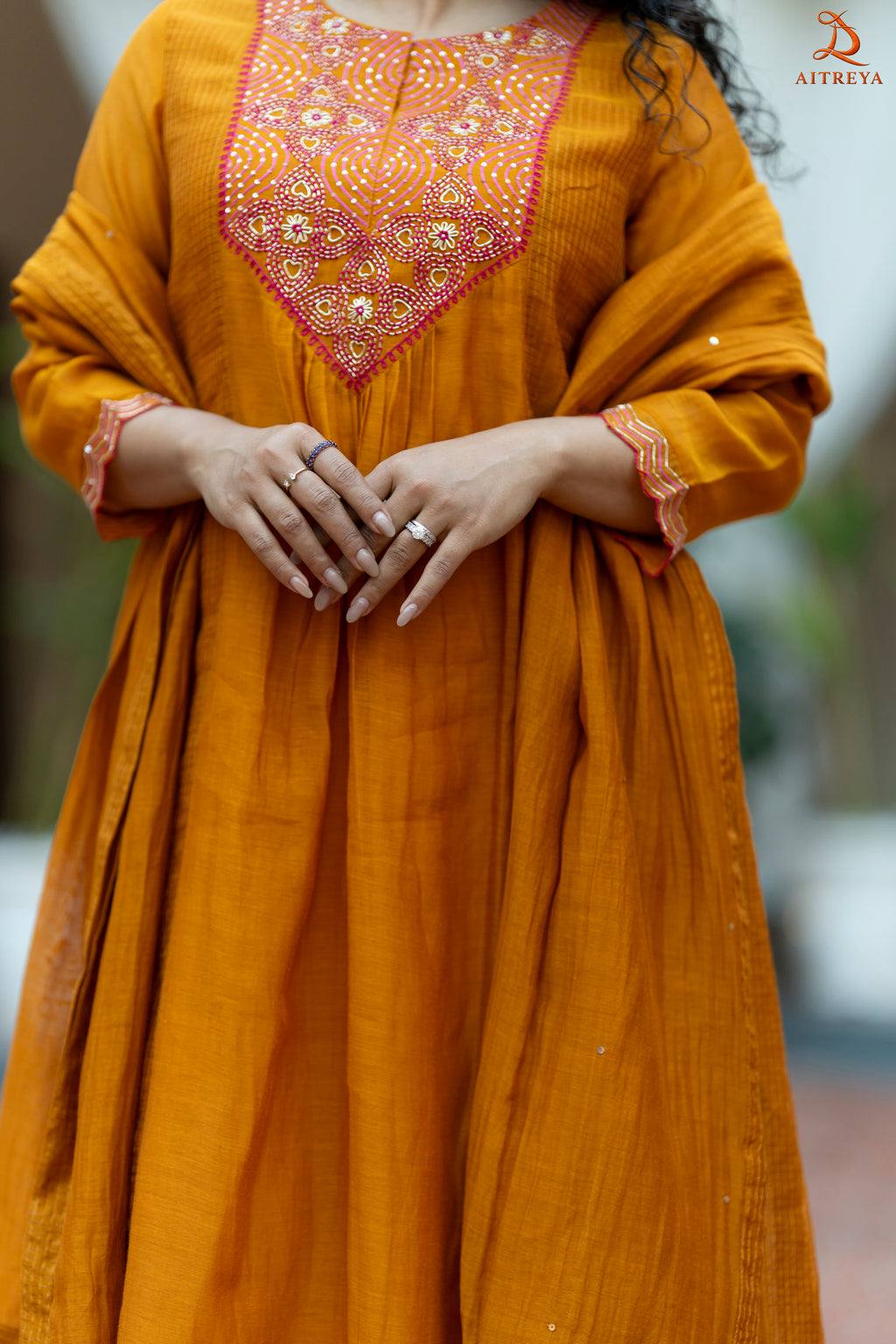 Kesariya Rooh Mul Chanderi Set