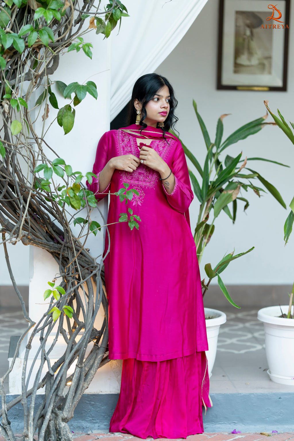 Ruh Gulnaar Silk Sharara Set