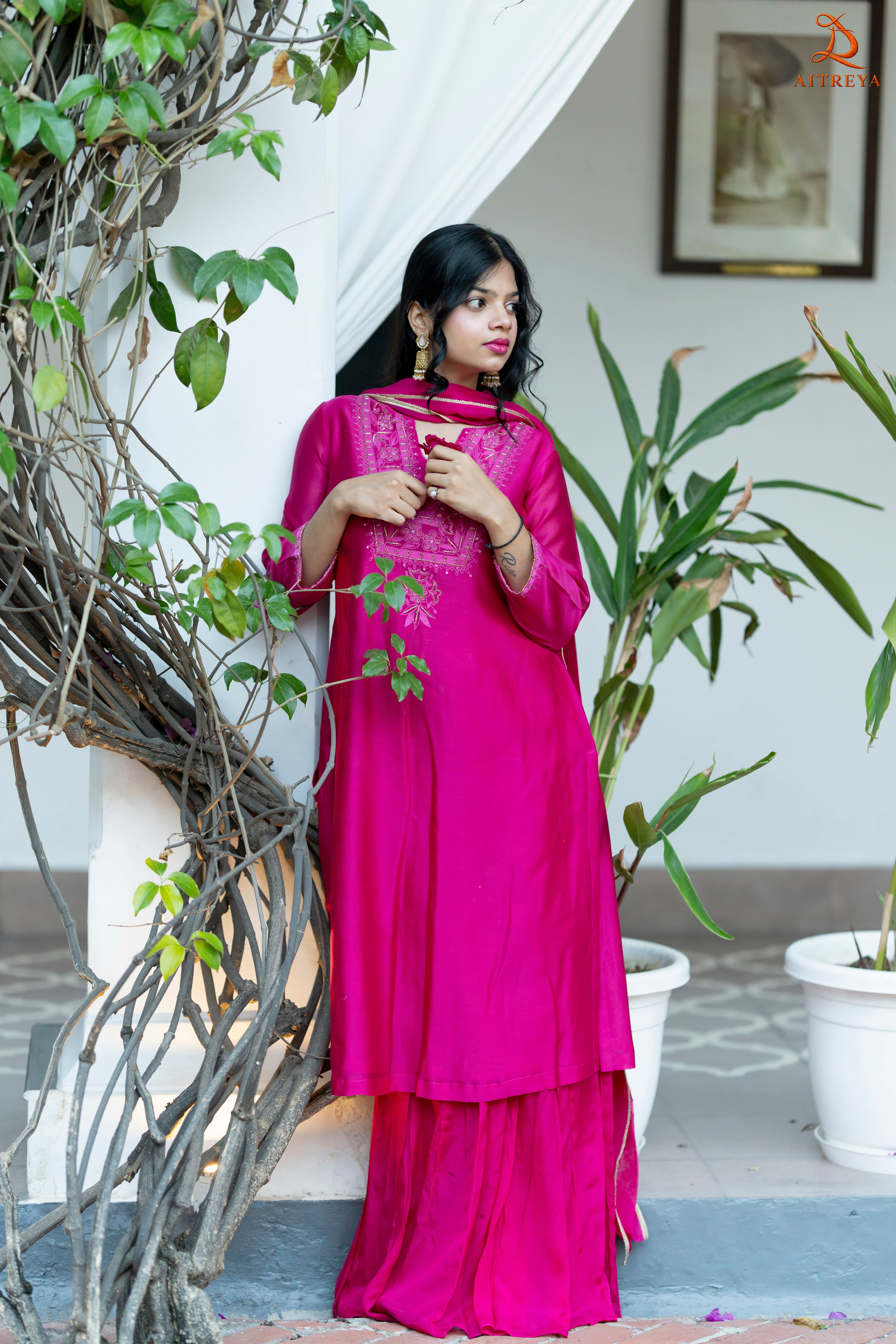 Ruh Gulnaar Silk Sharara Set